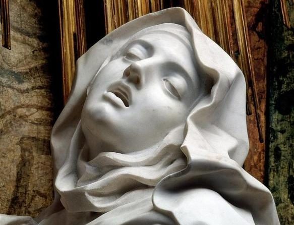 Ecstasy of Saint Teresa: Gian Lorenzo Bernini, Ecstasy of Saint Teresa, 1647–1652, Santa Maria della Vittoria, Rome, Italy. Detail. Reddit.
