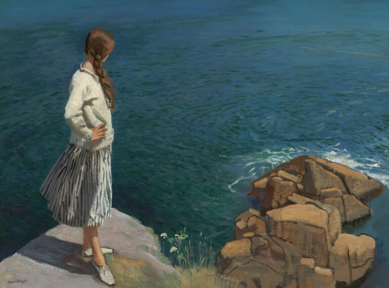 Laura Knight: Laura Knight, Girl at Edge of Cliff, 1917. Art Renewal. Detail.

