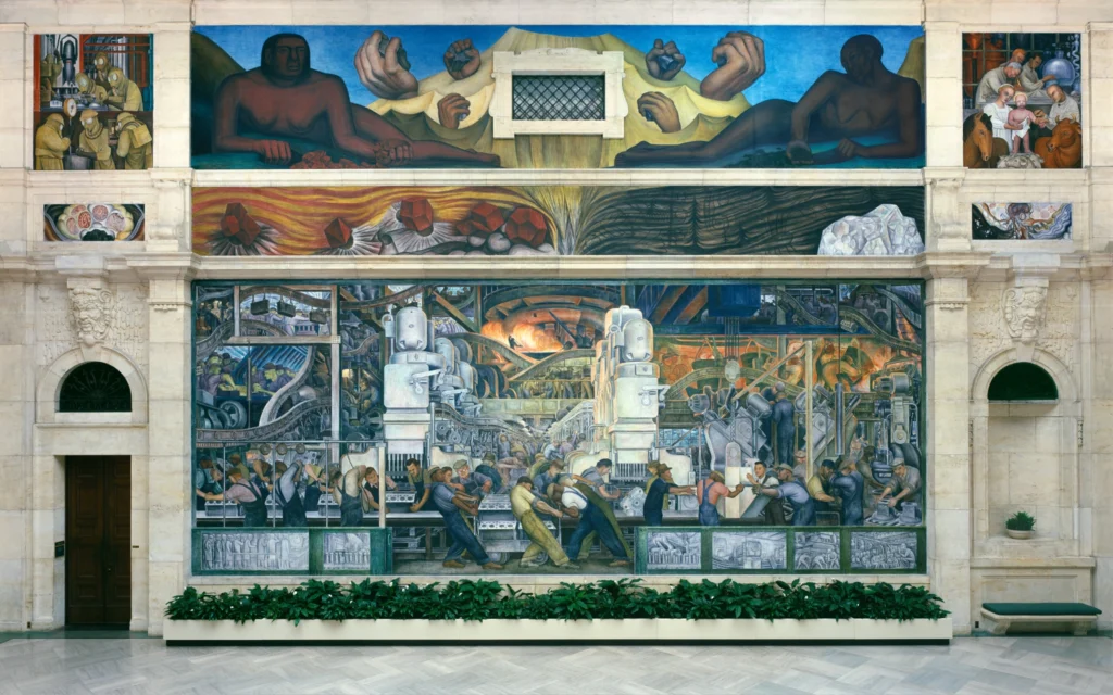 Diego Rivera paintings: Diego Rivera, Detroit Industry Murals (north wall), 1932–1933, Detroit Institute of Arts, Detroit, MI, USA. Museum’s website.
