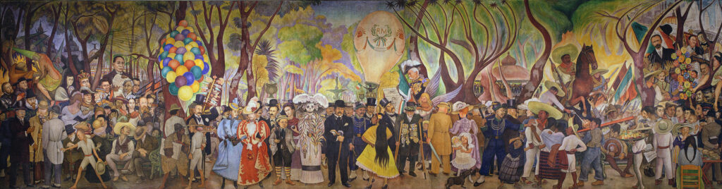 Diego Rivera paintings: Diego Rivera, Dream of a Sunday Afternoon in Alameda Central Park, 1946–1947, Museo Mural Diego Rivera, Mexico City, Mexico. Sotheby’s.
