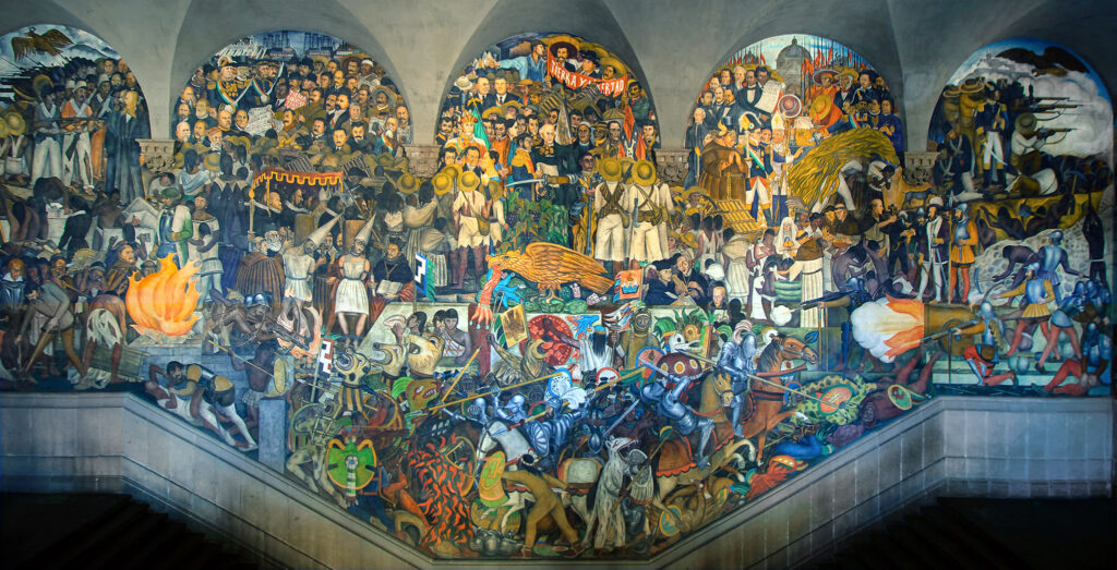 Diego Rivera paintings: Diego Rivera, From the Conquest to 1930, The History of Mexico murals, 1929–1935, National Palace, Mexico City, Mexico, Smarthistory.
