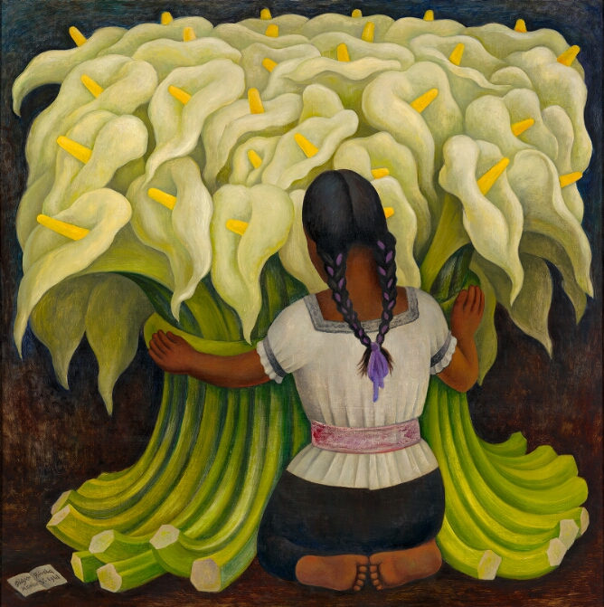 Diego Rivera paintings: Diego Rivera, The Flower Vendor (Girl with Lilies), 1941, Norton Simon Museum, Pasadena, CA, USA. Museum’s website.

