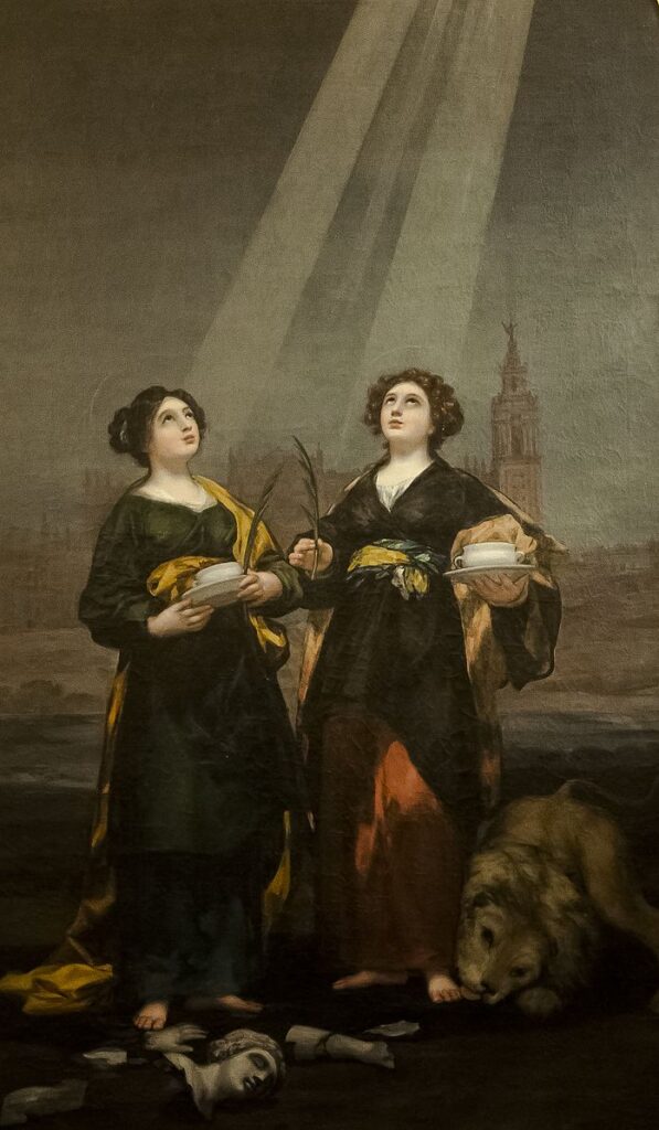 Francisco Goya paintings: Francisco Goya, Saints Justa and Rufina, 1817, Seville Cathedral, Seville, Spain.
