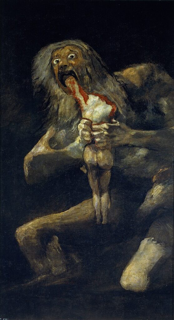 Francisco Goya paintings: Francisco Goya, Saturn Devouring His Son, 1820–1823, Museo del Prado, Madrid, Spain.
