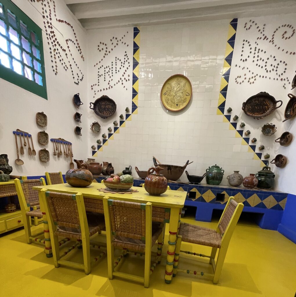 Frida Kahlo House: Frida Kahlo’s kitchen, Frida Kahlo Museum, Mexico City, Mexico. Photo by Terin Christensen, 2025.
