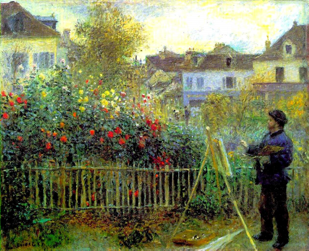 Monet's Garden: August Renoir, Claude Monet Painting in His Garden at Argenteuil, 1873, Wadsworth Atheneum, Hartford, CT, USA.
