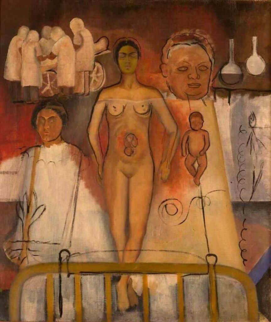 Frida Kahlo House: Frida Kahlo, Frida and the Cesarean, 1932, Frida Kahlo Museum, Mexico City, Mexico. FridaKahlo.org.
