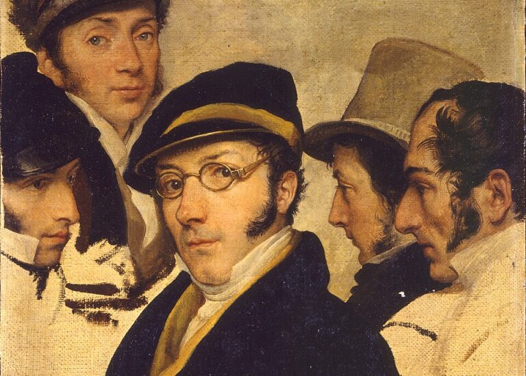 Hayez Erotic Drawings: Francesco Hayez, Self-Portrait in a Group of Friends, 1824–1827, Museo Poldi Pezzoli, Milan, Italy. Detail.
