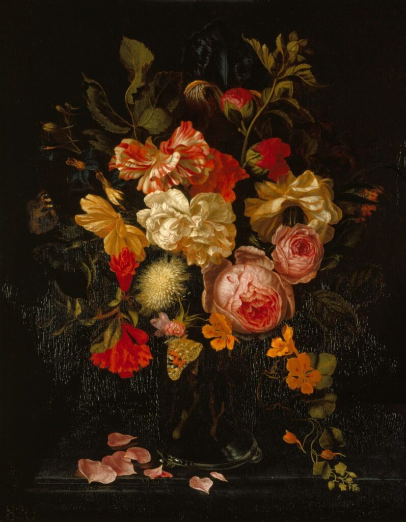 Maria van Oosterwijck: Maria van Oosterwijck, Still Life with Flowers and Butterflies, 1686, Royal Collection Trust, Kensington Palace, London, UK.
