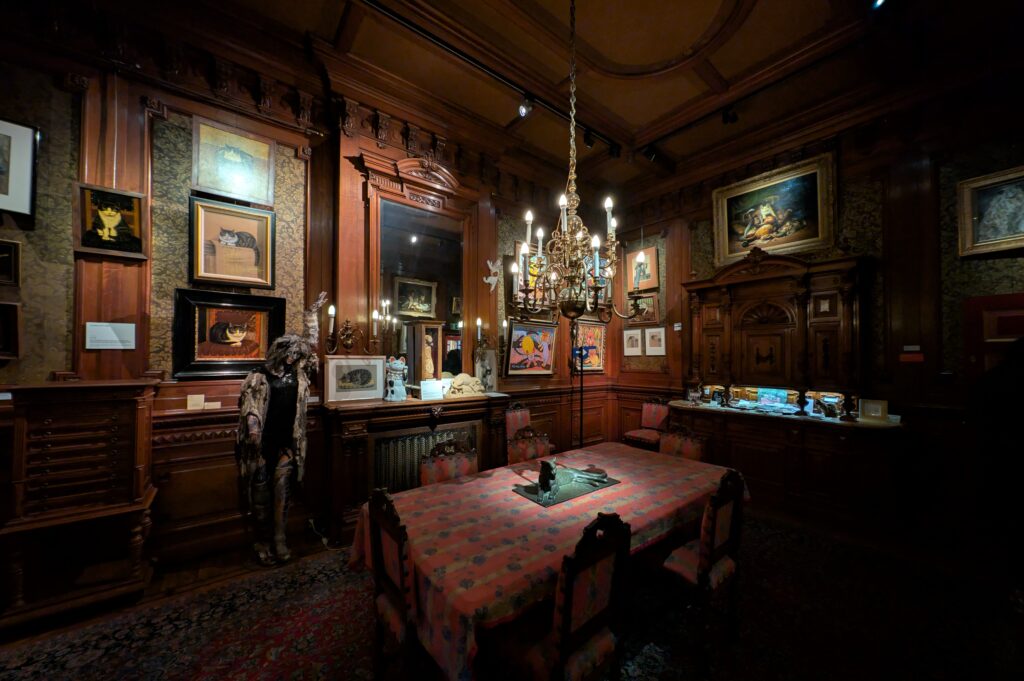 cat museums: Interior of the KattenKabinet, Amsterdam, Netherlands. Photograph by Andy Li via Wikimedia Commons (CC0).
