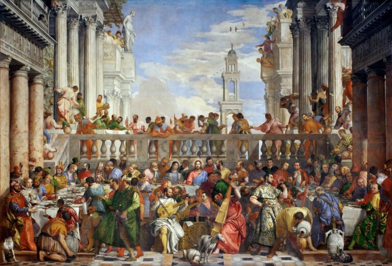 venetian painting: Paolo Veronese, The Wedding at Cana, 1562–1563, Louvre, Paris. France.
