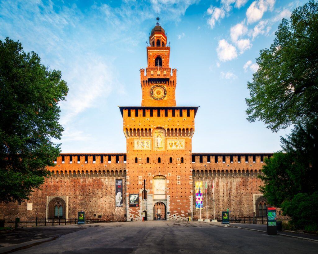 quiz art in Milan: Sforza Castle, Milan, Italy. Photograph by Nico Trinkhaus. Sumfinity .