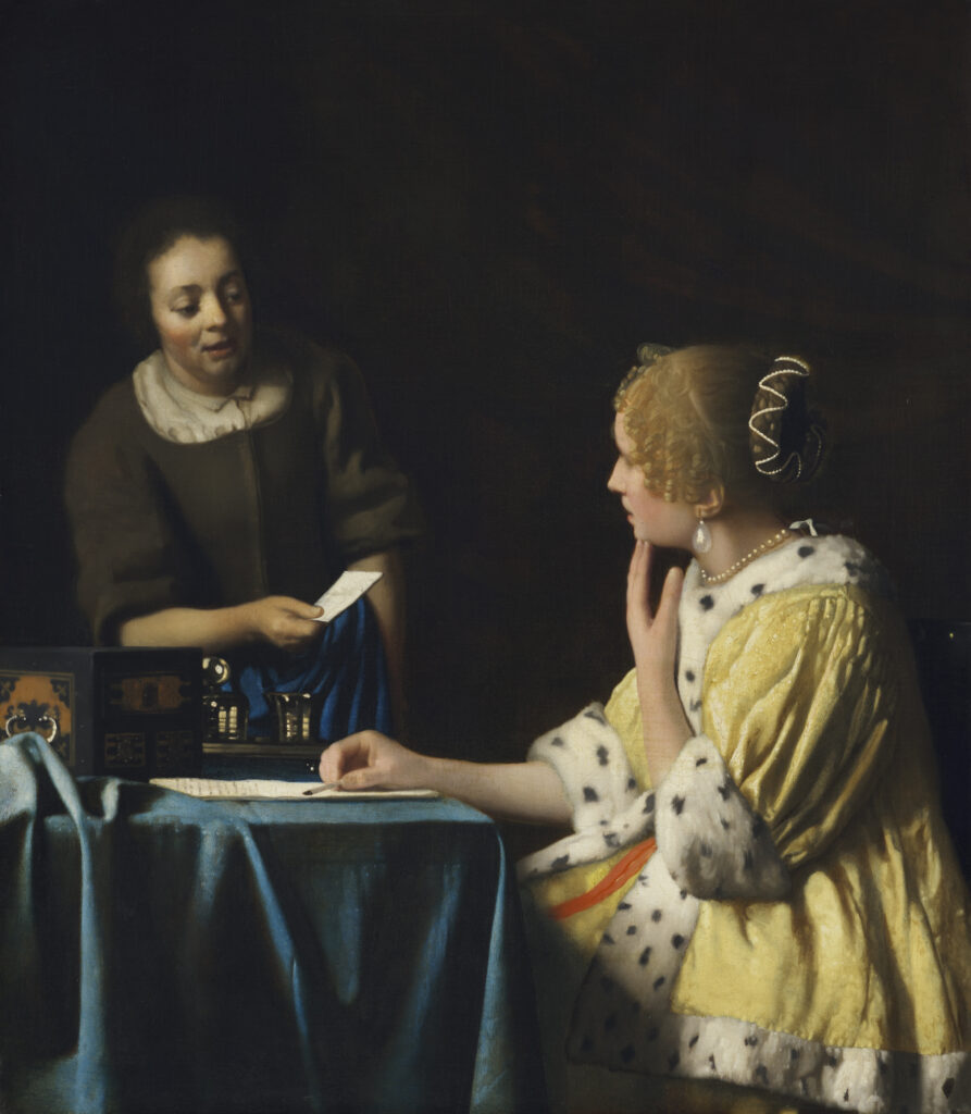 Vermeer's Love Letters: Johannes Vermeer, Mistress and Maid, ca. 1664–1667, Frick Collection, New York City, NY, USA. Photo: Joseph Coscia Jr. Press material.
