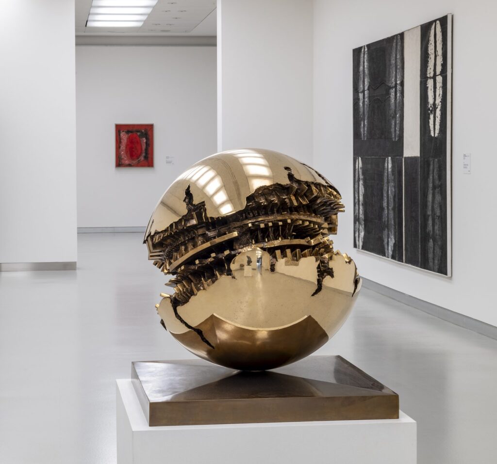 Arnaldo Pomodoro: Arnaldo Pomodoro, Sphere No. 5, 1965, Museo Novecento, Milan, Italy. Fondazione Arnaldo Pomodoro.
