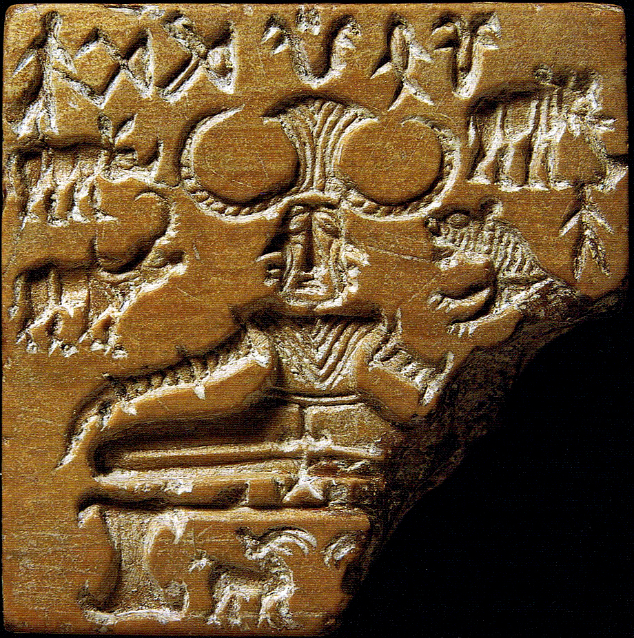 Indus Valley Civilization: Pashupati Seal, Mohenjo-daro, ca. 2600–1900 BCE, National Museum of India, New Delhi, India. Wikimedia Commons (public domain).
