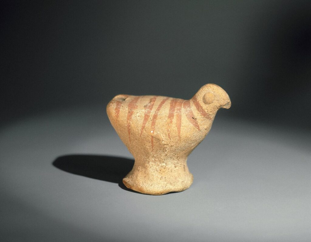 Indus Valley Civilization: Small toy whistle, 3000 to 2500 BCE, Brooklyn Museum, New York City, NY, USA.
