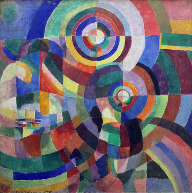 color theory: Sonia Delaunay, Electric Prisms, 1914, Musée National d’Art Moderne, Centre Pompidou, Paris, France. Wikimedia Commons (public domain).
