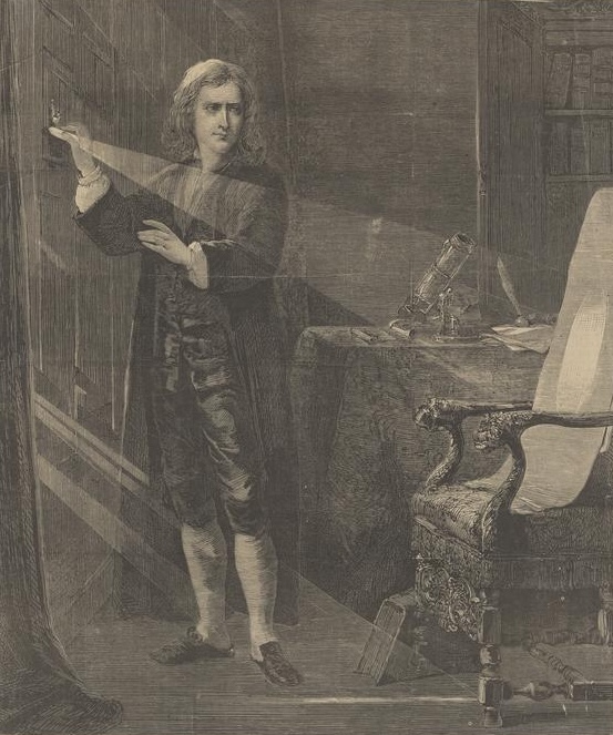 color theory: J. A. Houston, Newton Experimenting with Light from Harper’s Weekly, July 2, 1870, MIT Museum, Cambridge, MA, USA.
