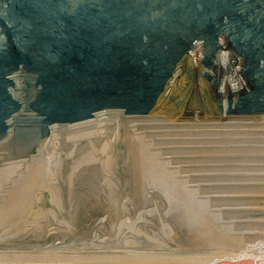 Declaration of Love: Jean-François de Troy, The Declaration of Love, 1731, Sanssouci, Potsdam, Germany. Detail.
