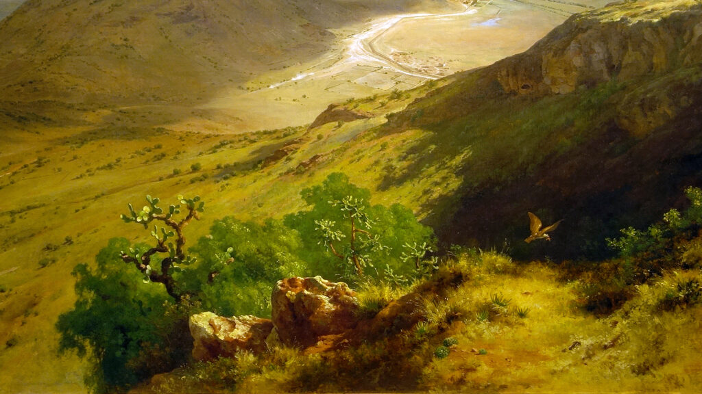 José María Velasco: José María Velasco, The Valley of Mexico, 1877, Museo Nacional de Arte, Mexico City, Mexico. Photograph by Steven Zucker via SmartHistory (CC BY-NC-SA 2.0).
