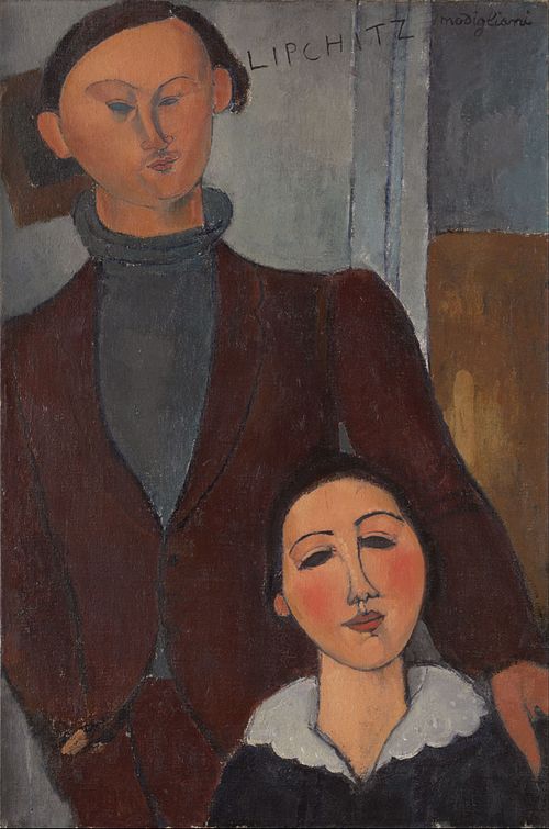 Amedeo Modigliani paintings: Amedeo Modigliani, Jacques and Berthe Lipchitz, 1916, Art Institute of Chicago, Chicago, IL, USA. Wikimedia Commons (public domain).
