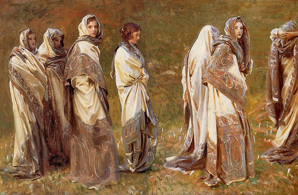 john singer sargent paintings: John Singer Sargent, Cashmere, 1908, private collection. Wikimedia Commons (public domain).
