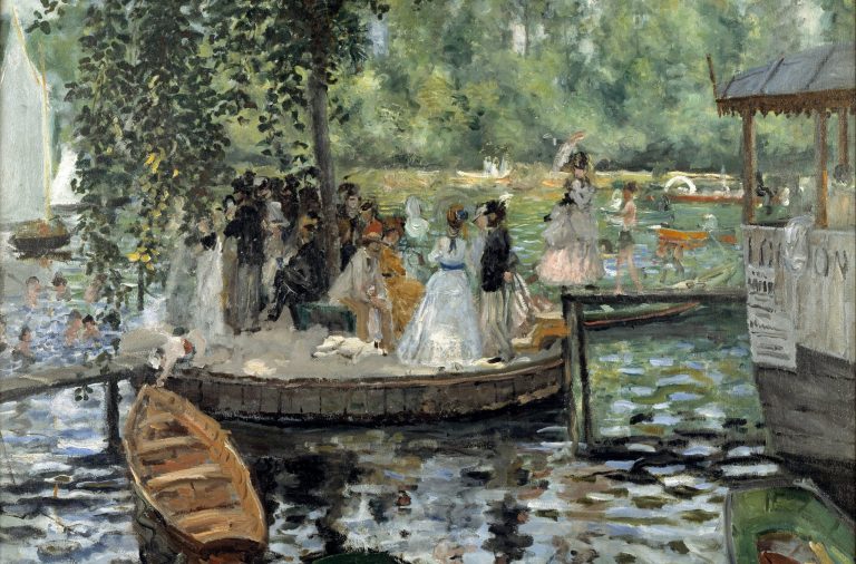 Hygge art: Pierre-Auguste Renoir, La Grenouillère, 1869, National Museum, Stockholm, Sweden. Detail.
