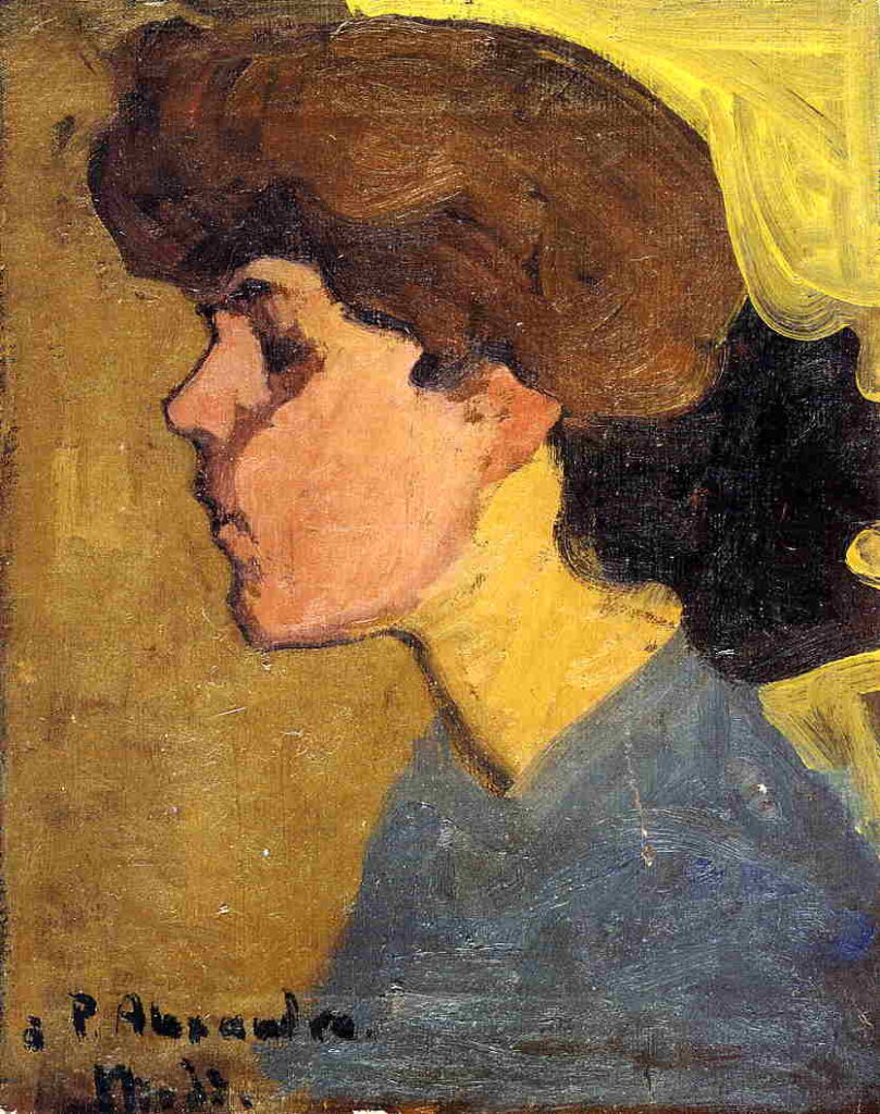 Amedeo Modigliani paintings: Amedeo Modigliani, Woman’s Head in Profile, 1906–1907, private collection. Quidmagazine.
