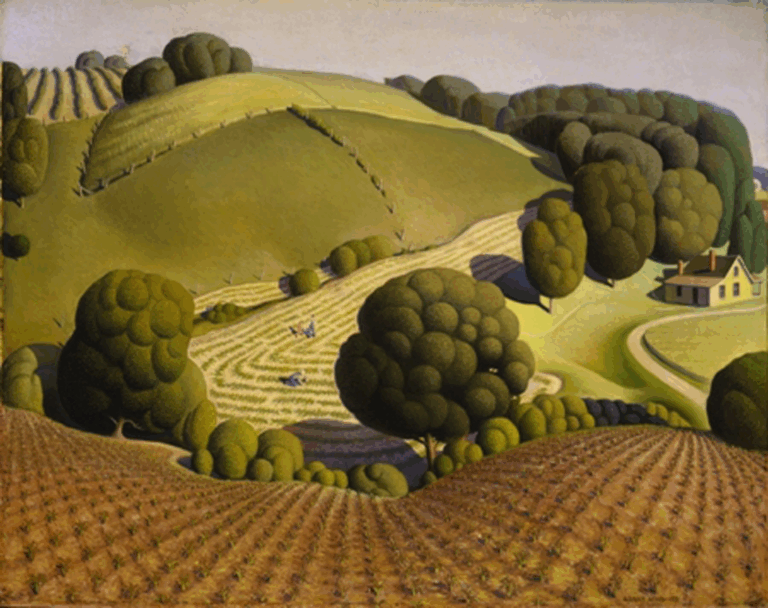 Grant Wood: Grant Wood, Young Corn, 1931, Cedar Rapids Museum of Art, Cedar Rapids, IA, USA, Detail.
