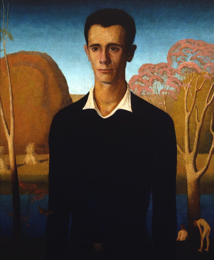 Grant Wood: Grant Wood, Arnold Comes of Age, Sheldon Museum of Art, Lincoln, NE, USA.
