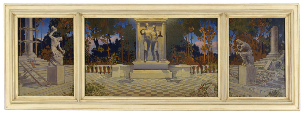 Grant Wood: Grant Wood, The First Three Degrees of Freemasonry, 1921, Iowa Masonic Library and Museum, Cedar Rapids, IA, USA. Whitney Museum.
