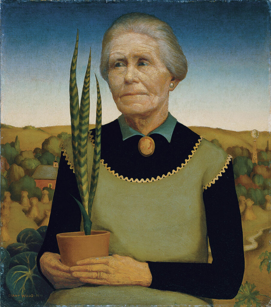 Grant Wood: Grant Wood, Woman with Plants, 1929, Cedar Rapids Museum of Art, Cedar Rapids, IA, USA.
