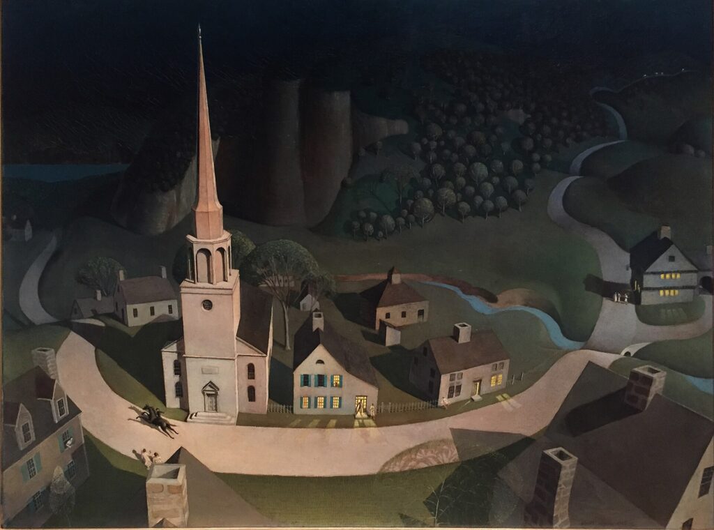 Grant Wood: Grant Wood, The Midnight Ride of Paul Revere, 1931, Metropolitan Museum of Art, New York City, NY, USA.
