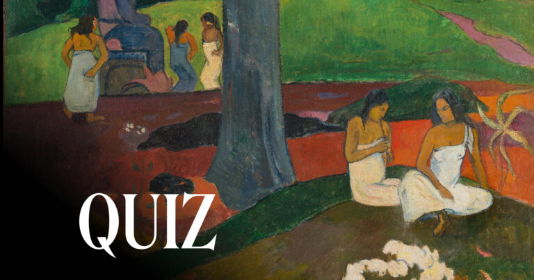 Paul Gauguin, Mata Mua (In Olden Times), 1893, Thyssen-Bornemisza Museum, Madrid, Spain. Wikimedia Commons (public domain). Detail.

