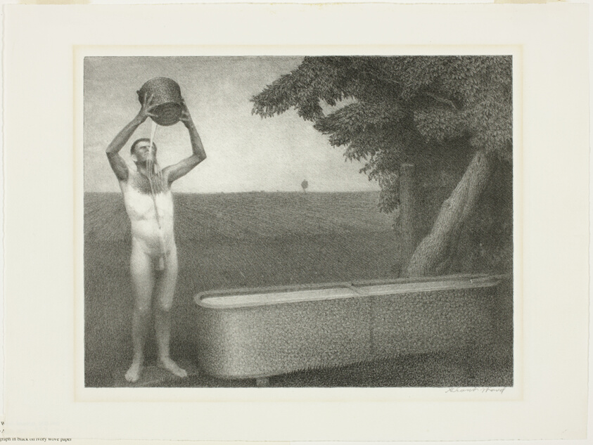 Grant Wood: Grant Wood, Sultry Night, 1939, Art Institute of Chicago, Chicago, IL, USA.
