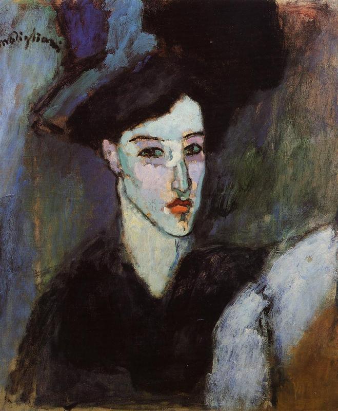 Amedeo Modigliani paintings: Amedeo Modigliani, The Jewess, 1908, private collection. Wikimedia Commons (public domain).
