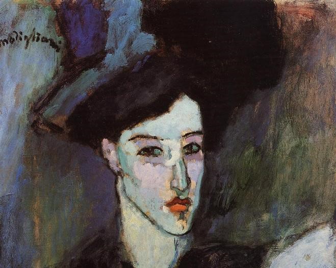 Amedeo Modigliani paintings: Amedeo Modigliani, The Jewess, 1908, private collection. Detail. Wikimedia Commons (public domain).
