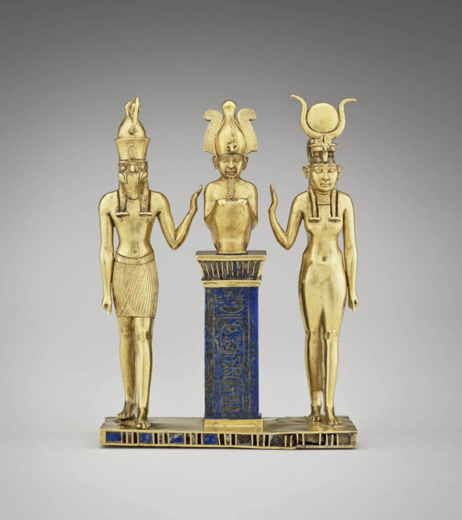 Triad of Osorkon: Triad of Osorkon II, 865–830 BCE, Louvre, Paris, France.
