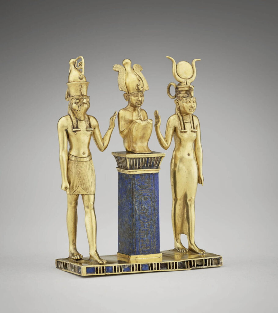 Triad of Osorkon: Triad of Osorkon II, 865–830 BCE, Louvre, Paris, France.
