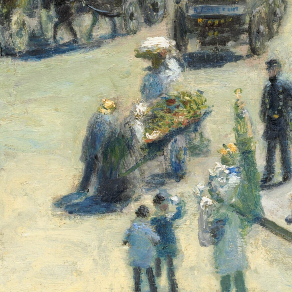 Renoir Pont Neuf: Pierre-Auguste Renoir, Pont Neuf, Paris, 1872, National Gallery of Art, Washington, DC, USA. Detail.
