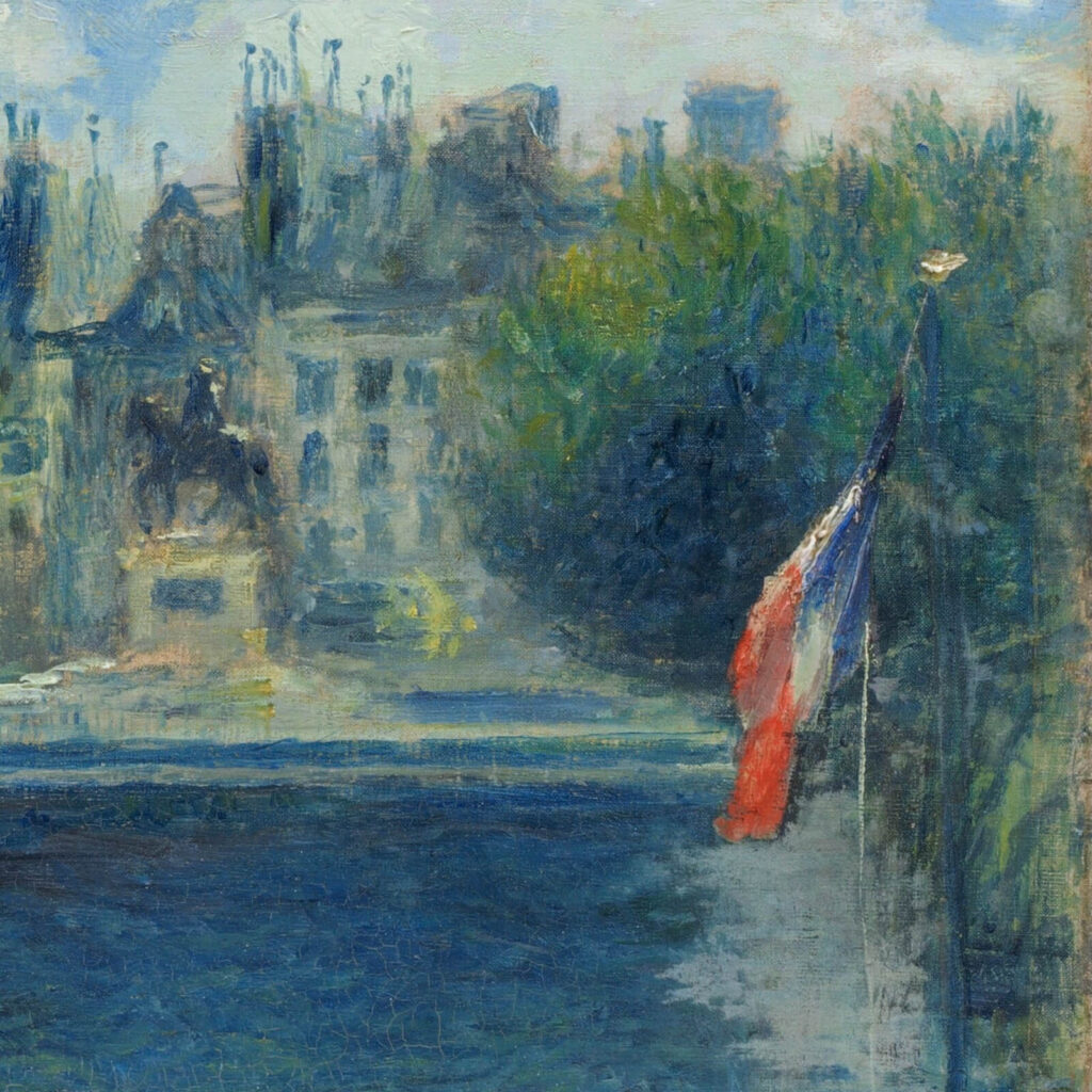 Renoir Pont Neuf: Pierre-Auguste Renoir, Pont Neuf, Paris, 1872, National Gallery of Art, Washington, DC, USA. Detail.
