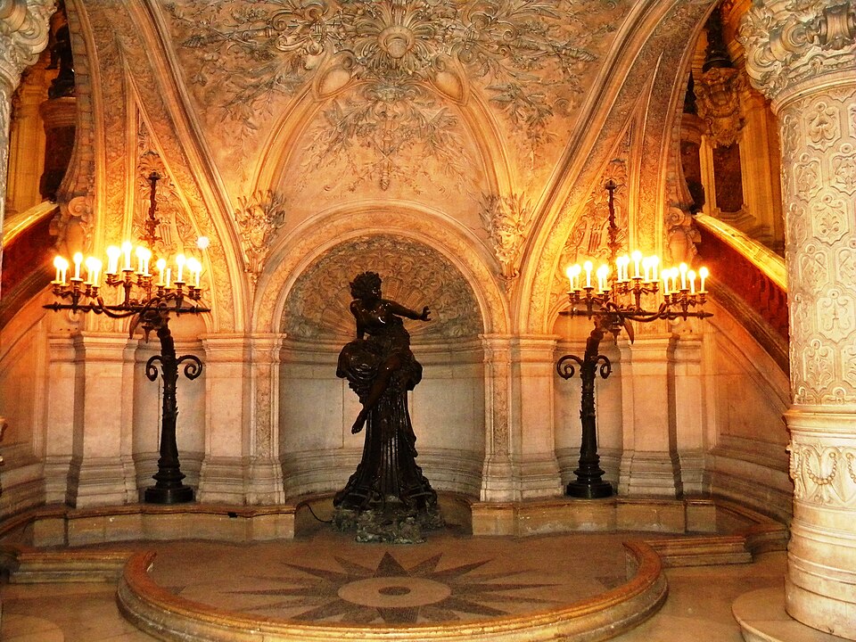 Opera Garnier: Bassin de la Pythie, Opéra Garnier, Paris, France. Photograph by Britchi Mirela via Wikimedia Commons (CC BY-SA 3.0).
