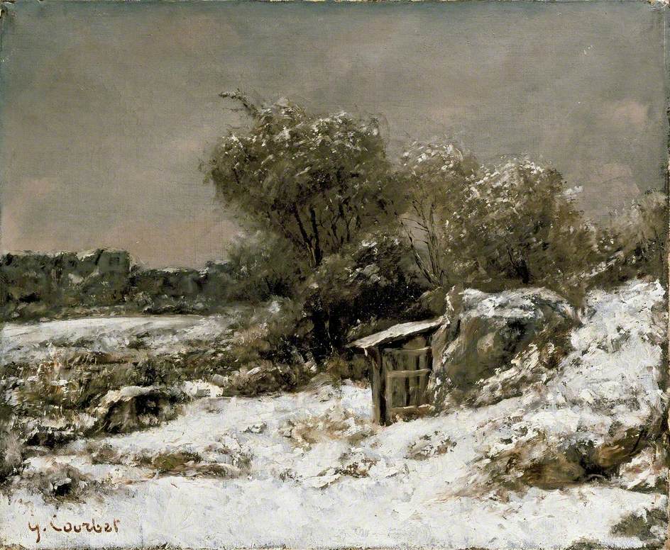 gustave courbet: Gustave Courbet, Winter Scene, c. 1865–1873, Ashmolean Museum, Oxford, UK.
