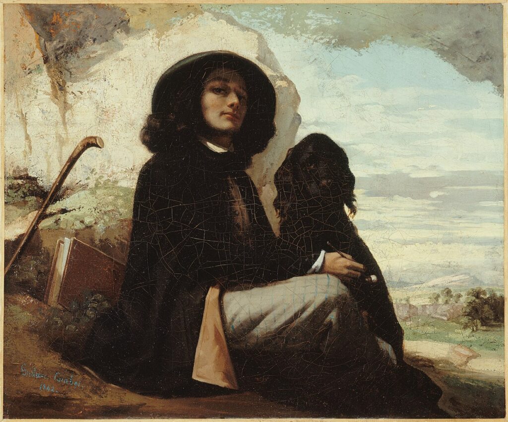gustave courbet: Gustave Courbet, Self-Portrait with Black Dog, 1842–1844, Petit Palais, Paris, France.
