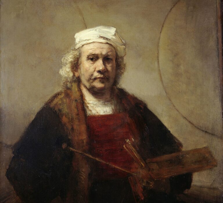 lesser-known museums London: Rembrandt, Self-Portrait with Two Circles, c. 1665–1669, Kenwood House, London, UK. Detail.

