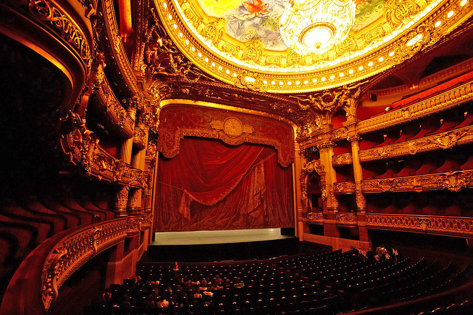 Opera Garnier: Auditorium, Opéra Garnier, Paris, France. Photograph by Naoya Ikeda via Wikimedia Commons (CC BY-SA 3.0).
