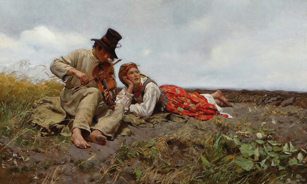 Józef Chełmoński: Józef Chełmoński, Idyll, 1885, Bowers Museum, Santa Ana, California. Museum’s website.
