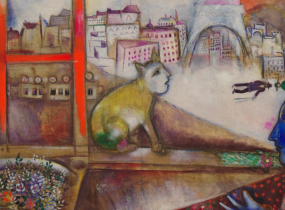 Paris Through the Window: Marc Chagall, Paris Through the Window, 1913, Solomon R. Guggenheim Museum, New York City, NY, USA. Detail.

