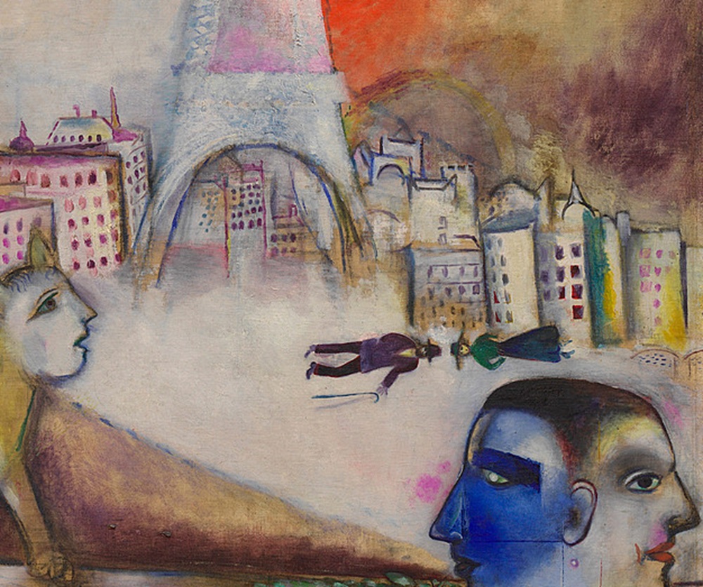Paris Through the Window: Marc Chagall, Paris Through the Window, 1913, Solomon R. Guggenheim Museum, New York City, NY, USA. Detail.
