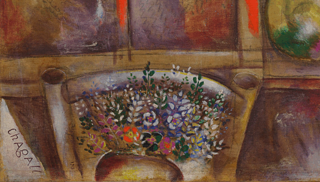 Paris Through the Window: Marc Chagall, Paris Through the Window, 1913, Solomon R. Guggenheim Museum, New York City, NY, USA. Detail.
